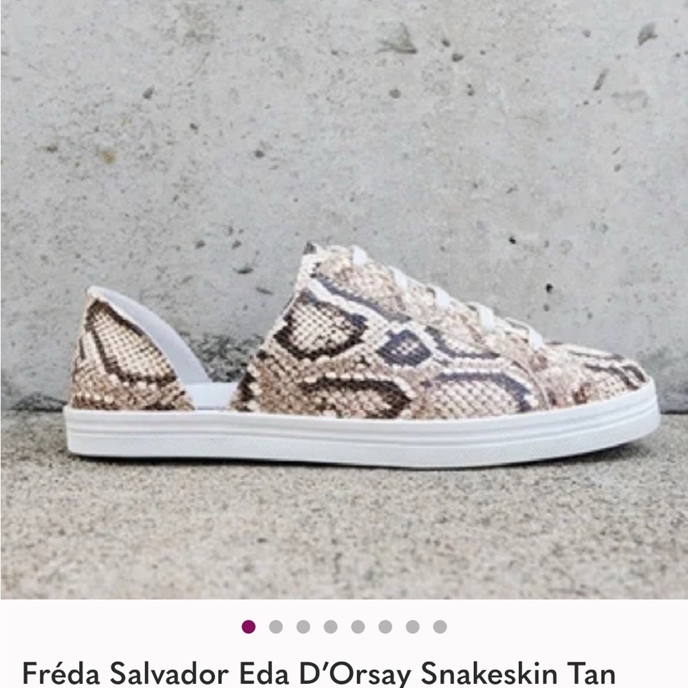 FRĒDA Salvador Eda D’orsay Women's Snakeskin Sneakers - Tan and Black